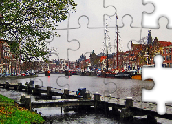 Statki, Rzeka, Most, Holandia