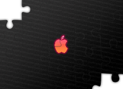 Apple, Logo, Różowa, Poświata