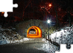 Zima, Droga, Tunel, Światło