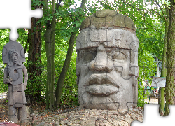 Głowa, Olmecka, Rzeźba, Muzeum Arkadego Fiedlera, Puszczykowo