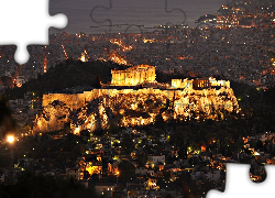 Grecja, Oświetlony, Akropol