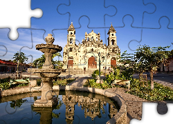 Nikaragua, Granada, Kościół, Guadalupe, Fontanna, Odbicie