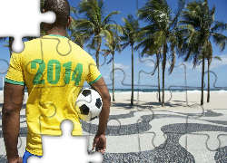 Mężczyzna, Piłka, Palmy, Brazylia, Mistrzostwa, Świata, 2014