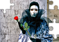 Kobieta, Maska, Przebranie, Róża