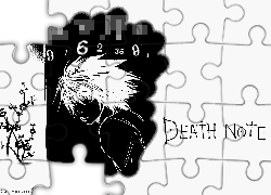Death Note, krzak, cyfry, napis, postać
