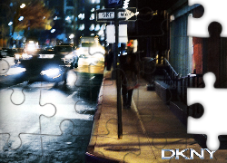 Donna Karan, ulica, chodnik, miasto, znak