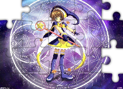 Cardcaptor Sakura, dziewczyna, zodiak, kij, różdżka