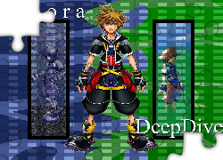 Kingdom Hearts, postać, mężczyzna, kobieta, grafika