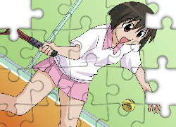 Azumanga Daioh, dziewczyna, tenis, piłeczka