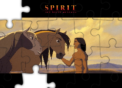 Film animowany, Mustang z Dzikiej Doliny, Spirit Stallion of the Cimarron, konie, chłopak