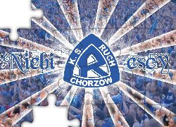 Ruch Chorzów, Logo, Promienie, Niebiescy