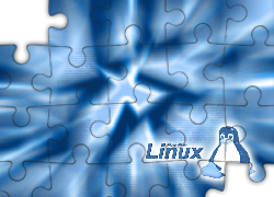 Linux, Pingwin, Niebieskie, Świetliste, Tło