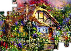 Domek, Ogród, Rysunek