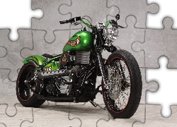Zabytkowy, Zielony, Harley-Davidson