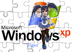 Dziewczyna, Windows XP, Kucyki, Anime
