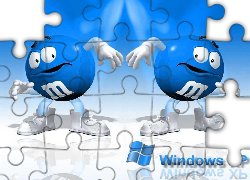 Windows, XP, Dwie, Niebieskie, M&M
