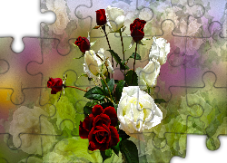 Róże, Bukiet, Grafika