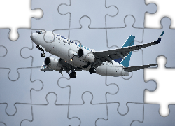 Samolot pasażerski, Boeing 737, Kanadyjska, Linia lotnicza, WestJet, Lot