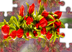 Tulipany, Czerwone, Grafika