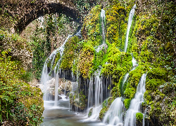 Wodospad, Most, Roślinność, Capelli di Venere waterfall, Włochy