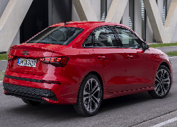 Czerwone, Audi A3, Sedan, 2024