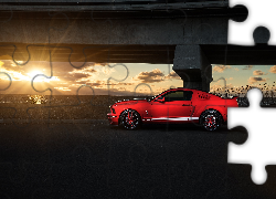 Czerwony, Ford Mustang GT500, Promienie, Słońce