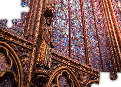 Figura, Wnętrze, Kościół, Kaplica Sainte Chapelle, Wyspa Cite, Paryż, Francja