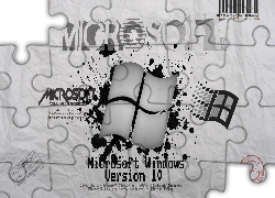 Windows 10, Logo, Czarno-białe