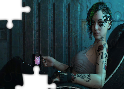 Gra, Cyberpunk 2077, Postać, Judy Alvarez, Tatuaż