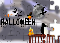 Halloween, Dynie, Koty, Świeczki