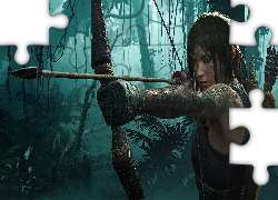 Lara Croft, Łuk, Dżungla, Gra, Shadow of the Tomb Raider