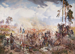 Malarstwo, Obraz olejny, Tadeusz Popiel, Zygmunt Rozwadowski, Panorama bitwy pod Grunwaldem