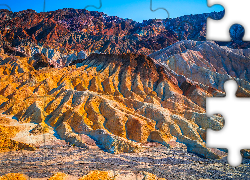 Skały, Park Narodowy Doliny Śmierci, Death Valley, Zabriskie Point, Kalifornia, Stany Zjednoczone