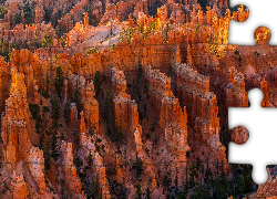 Stany Zjednoczone, Stan Utah, Park Narodowy Bryce Canyon, Kanion,  Drzewa