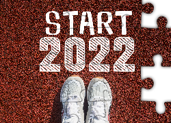 Nowy Rok, 2022, Napis, Start, Buty