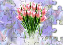 Kwiaty, Bukiet, Tulipany, Grafika