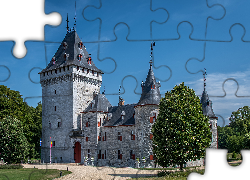 Belgia, Zamek Jemeppe, Wieża, Drzewa