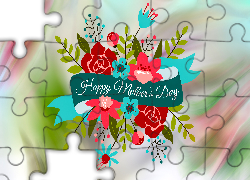 Grafika, Kwiaty, Napis, Dzień Matki