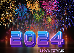 Nowy Rok, 2024, Fajerwerki, Grafika