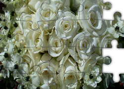 Bukiet, Białych, Róż