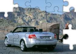Srebrny, Audi A4, Cabrio, Góry
