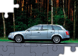Audi A4, Avant, Lewy Profil, Drzewa