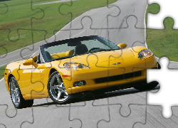 Żółty, Chevrolet Corvette C6, Droga