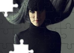 Kobieta, Czerń, Grzywka