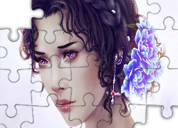 Dziewczyna, Oczy, Pełne, Łez, Kwiatki