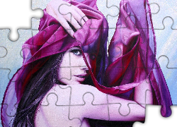 Kobieta, Szyfonowa, Chusta