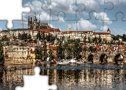 Czechy, Praga, Wełtawa, Zamek Hradczany, Most Karola