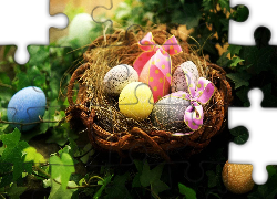 Gniazdko, Wielkanocne, Jajka, Rośliny