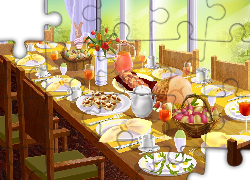 Wielkanoc, Śniadanie, Stół, Potrawy