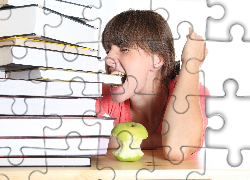 Kobieta, Jabłko, Książki